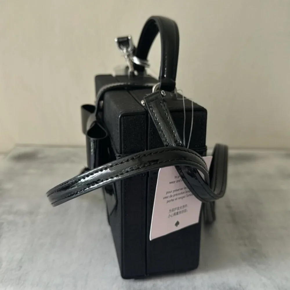 Kate Spade Wrapping Party Gift Box Glittering Crossbody Handbag Black